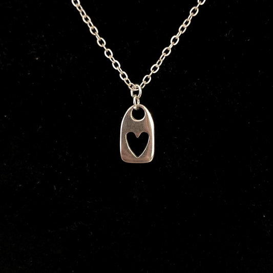 Small Sterling Silver Heart Pendant - Handmade